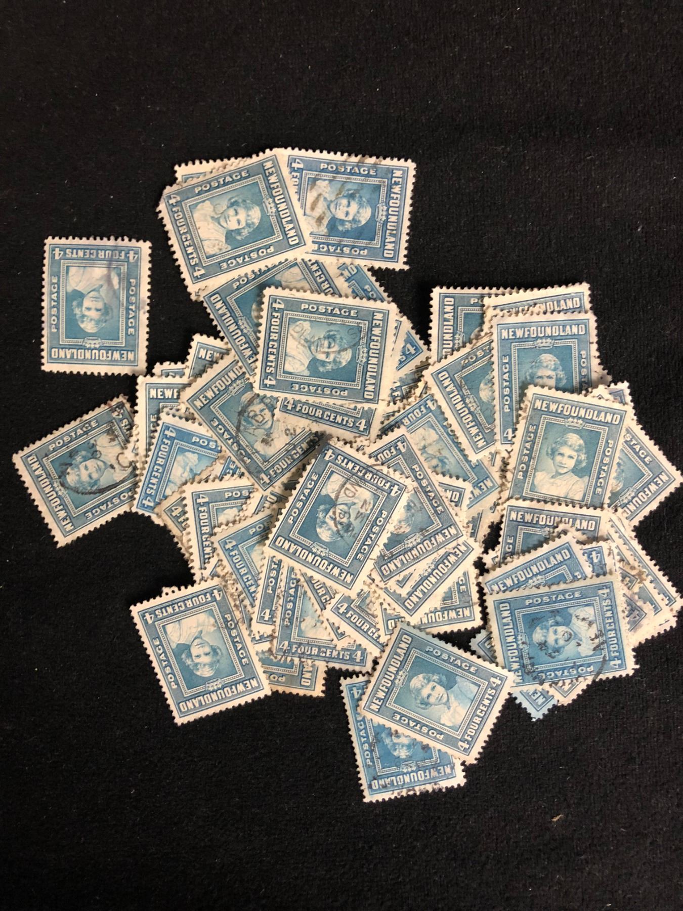 4 CENTS CANADIAN STAMPS LOT (NEWFOUNDLAND)