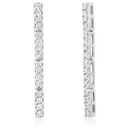 14k White Gold 1.25CTW Diamond Earrings, (H)