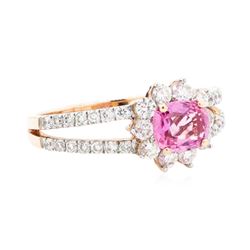 1.42 ctw Pink Sapphire And Diamond Ring - 14KT Rose Gold