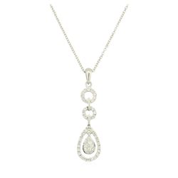 0.25 ctw Diamond Pendant With Chain - 14KT White Gold