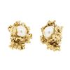 Image 1 : Baroque Pearl Cufflinks - 14KT Yellow Gold