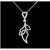 Image 2 : 0.55 ctw Diamond Necklace - 14KT White Gold