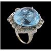 Image 4 : 32.63 ctw Aquamarine and Diamond Ring - 14KT White Gold