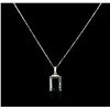 Image 2 : 14KT Yellow Gold 31.41 ctw Topaz and Diamond Pendant With Chain