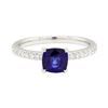 Image 2 : 1.08 ctw Sapphire and Diamond Ring - 18KT White Gold