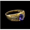 Image 1 : 14KT Yellow Gold 1.04 ctw Tanzanite and Diamond Ring