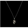 Image 2 : 5.45 ctw Black Diamond Pendant and Earrings Set - 14KT White Gold