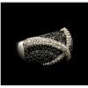 Image 5 : 5.45 ctw Black Diamond Pendant and Earrings Set - 14KT White Gold
