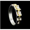 Image 4 : 0.20 ctw Diamond Ring - Platinum and 18KT Yellow Gold