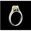 Image 4 : 1.82 ctw Fancy Yellow Diamond Ring - 14KT White Gold