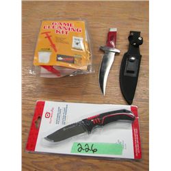 Lot Game Cleaning Kit & 2 Knives
