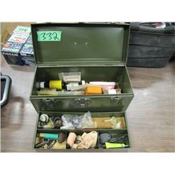 Green Metal Box w/Misc Gun Parts