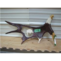 Moose Horn Carved Eagle