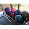 Image 1 : LOT OF ASSORTED EXERCISE BALLS/MEDICINE BALLS, BALANCE PLATFORMS AND MORE