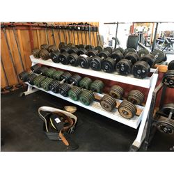 HEAVY DUMBBELL SET WITH RACK
