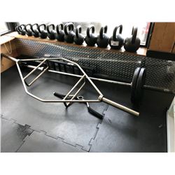 LOT OF ASSORTED LIFTING BARS INC. DEAD LIFT, T-BAR AND MORE