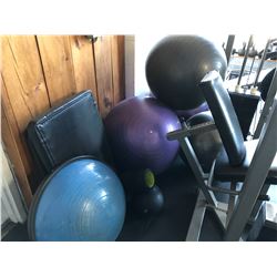 LOT OF MISC. BALLS, MATS ETC.