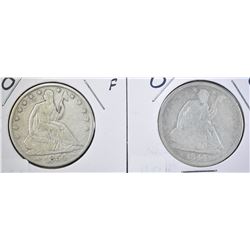 1844-O G & 54-O ARROWS F SEATED HALF DOLLARS