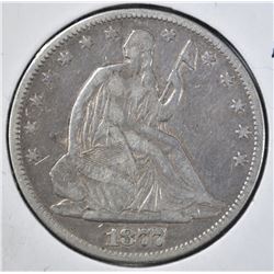 1877 SEATED HALF DOLLAR, F/VF
