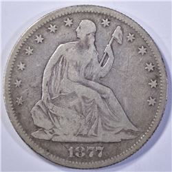 1877-S SEATED HALF DOLLAR, VG/FINE