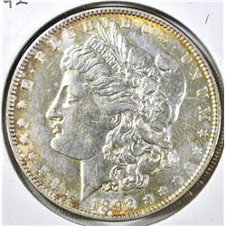 1892 MORGAN DOLLAR, BU+