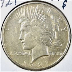1921 PEACE DOLLAR, AU