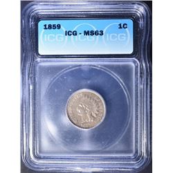 1859 INDIAN HEAD CENT  ICG MS-63  NICE!!