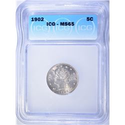 1902 LIBERTY HEAD NICKEL  ICG MS-65