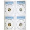 Image 1 : (4)  ROOSEVELT DIMES 1954-S PCGS MS-66FB,
