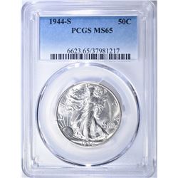 1944-S WALKING LIBERTY HALF DOLLAR  PCGS MS-65
