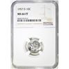 Image 1 : 1957-D ROOSEVELT DIME  NGC MS-66 FT