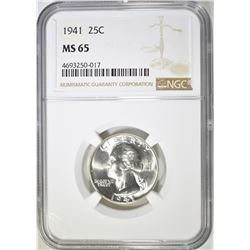 1941 WASHINGTON QUARTER  NGC MS-65