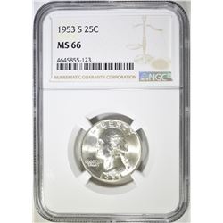 1953-S WASHINGTON QUARTER  NGC MS-66