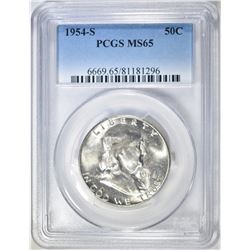 1954-S FRANKLIN HALF DOLLAR  PCGS MS-65