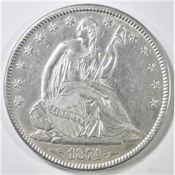 1874 SEATED LIBERTY HALF DOLLAR  CH AU