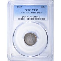 1837 SEATED LIBERTY DIME  PCGS VF-35