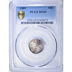 1889 SEATED LIBERTY DIME  PCGS MS-65