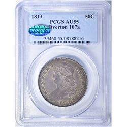 1813 BUST HALF DOLLAR  PCGS AU-55 CAC