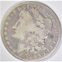 1892-CC MORGAN DOLLAR  VG