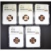 Image 1 : 5-NGC GRADED MS-67 RED LINCOLN CENTS: