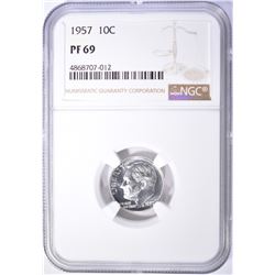 1957 DIME NGC PF 69