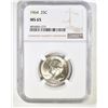Image 3 : ( 5 ) 1964 WASHINGTON QTR NGC MS-65