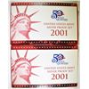 Image 1 : 2-2001 U.S. SILVER PROOF SETS IN ORIG PACKAGING