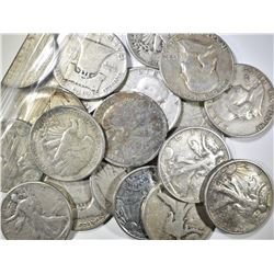 20-MIXED 90% SILVER HALF DOLLARS