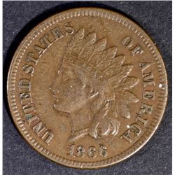 1866 INDIAN HEAD CENT, XF/AU