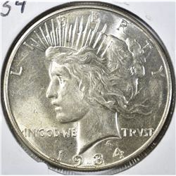 1934-D PEACE DOLLAR, CH BU