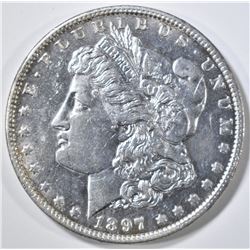 1897-O MORGAN DOLLAR  BU  OLD CLEANING