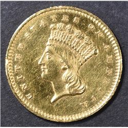 1859 $1 GOLD INDIAN PRINCESS  CH BU PL