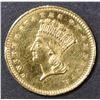 Image 1 : 1859 $1 GOLD INDIAN PRINCESS  CH BU PL