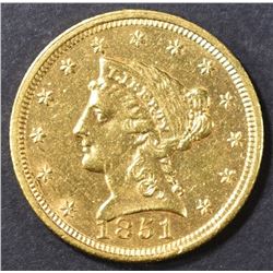 1851 $2.5 GOLD LIBERTY  BU